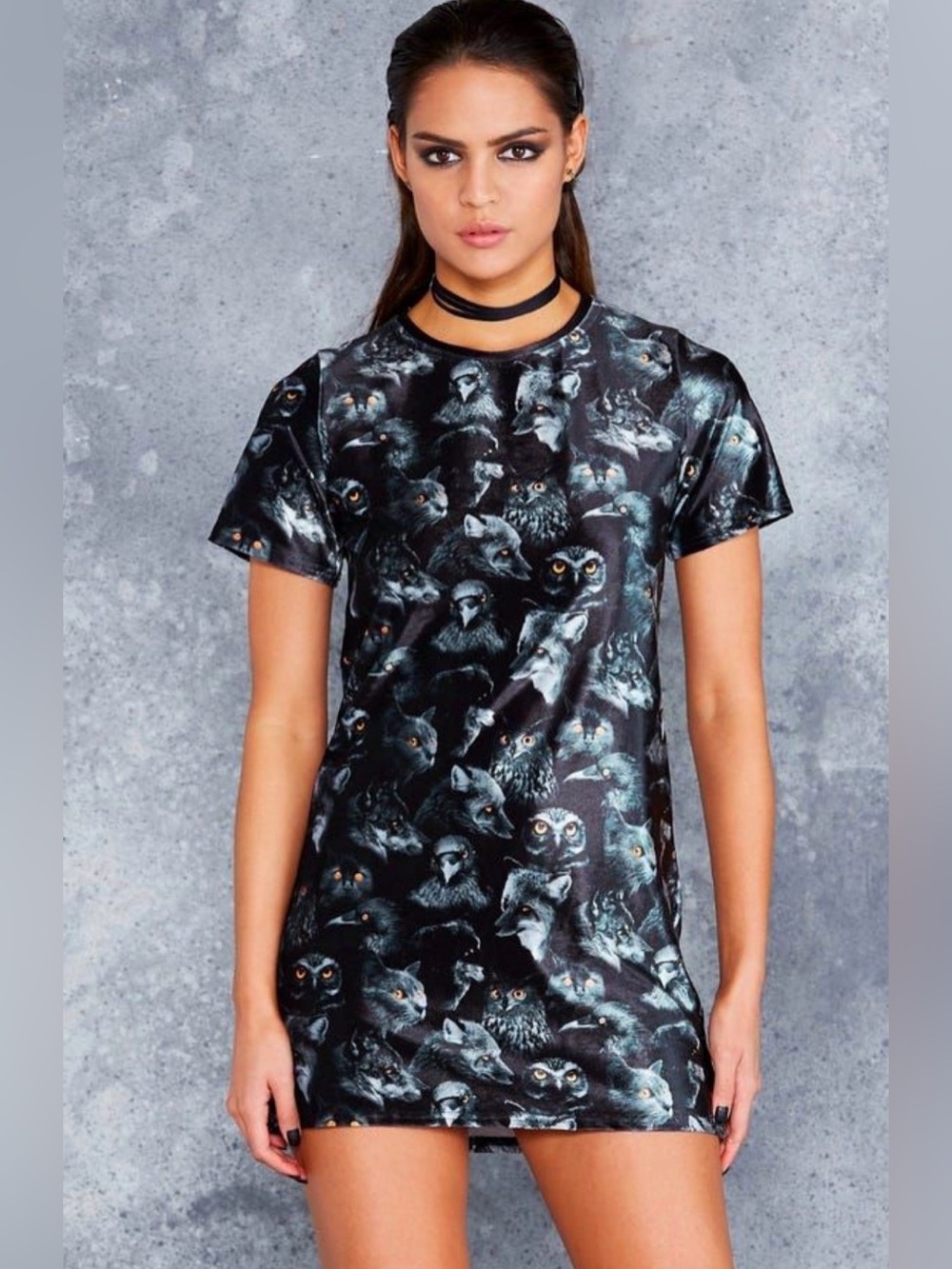 Blackmilk Clothing Familiars Velvet Tee Dress